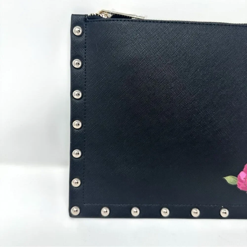 WHITE HOUSE BLACK MARKET FLORAL STUDDED POUCH BAG CLUTCH WITH STRAP - Picture 3 of 8